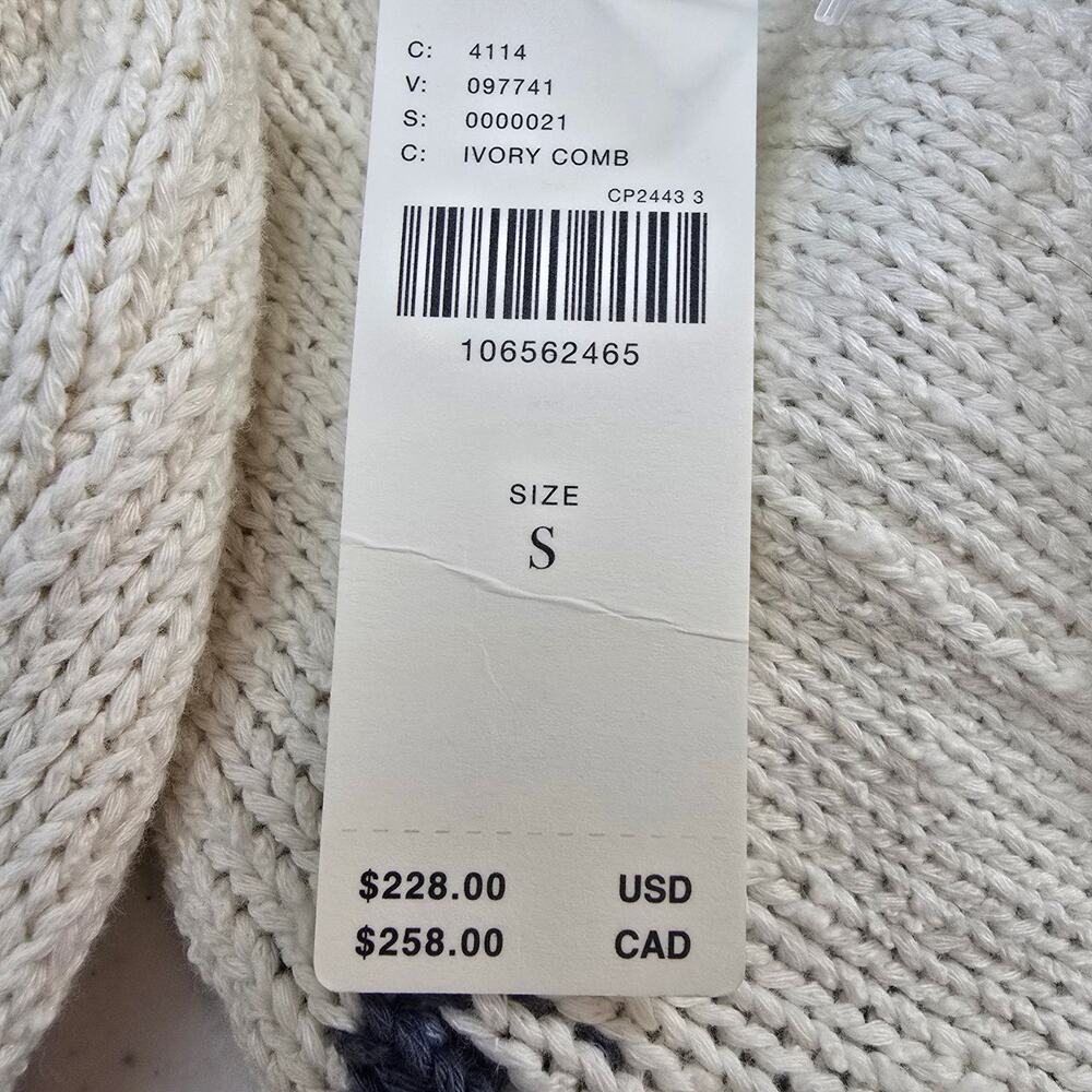 NWT Anthropologie Pilcro Fish Icon Zip-Up Sweater. Size S. Retails $228 - Picture 8 of 10